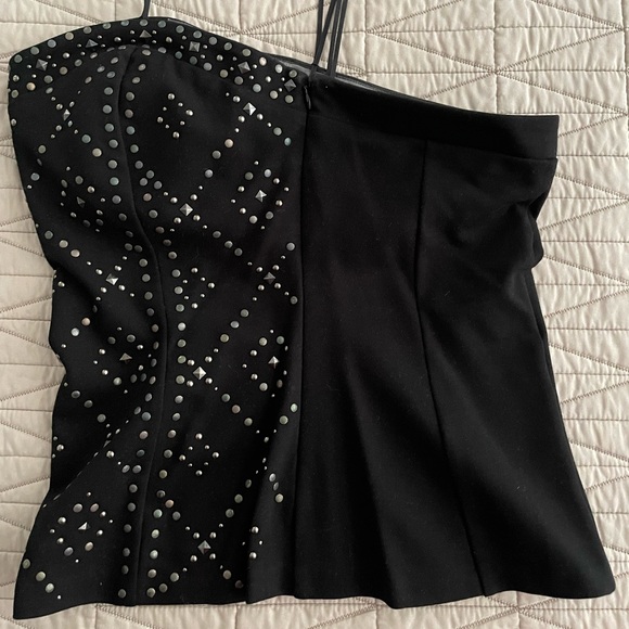 Caché 2 piece beaded matte finish skirt and crop TOP sz8 SKIRT sz 10 spandex 4% - Picture 6 of 12